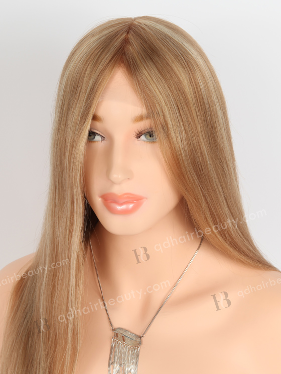 European Virgin Hair 18" Straight 8# With 22# Highlights Color Gripper Wig WR-GR-017