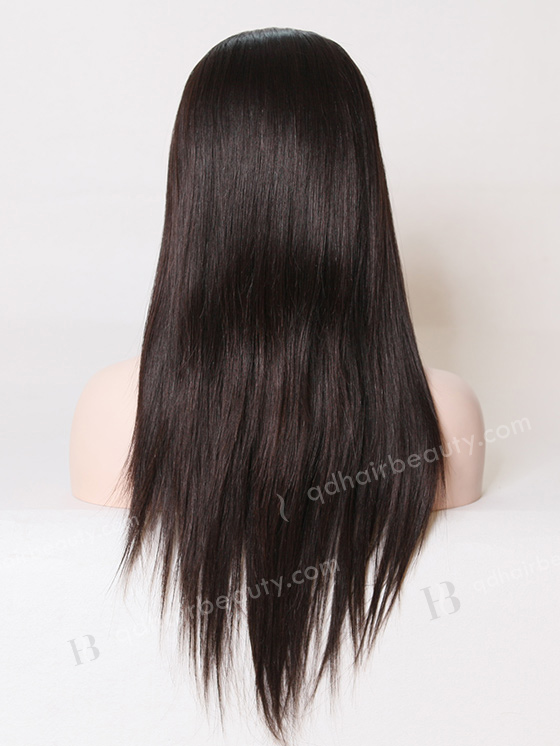 In Stock Brazilian Virgin Hair 18" Straight Natural Color Silk Top Full Lace Wig STW-411
