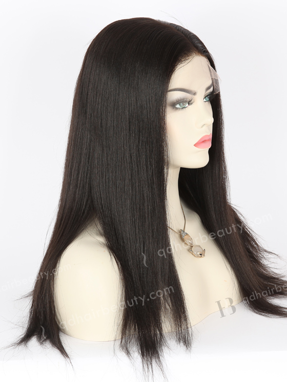 Full Lace Human Hair Wigs Indian Remy Hair 18" Yaki 1B# Color FLW-01904