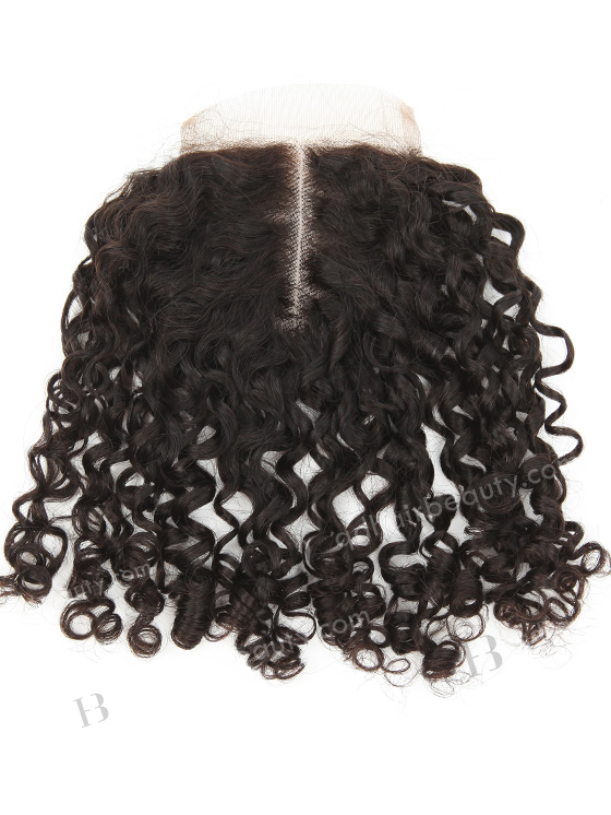 Brazilian Virgin Hair 12" Tight Curl Natural Color Top Closure WR-LC-027