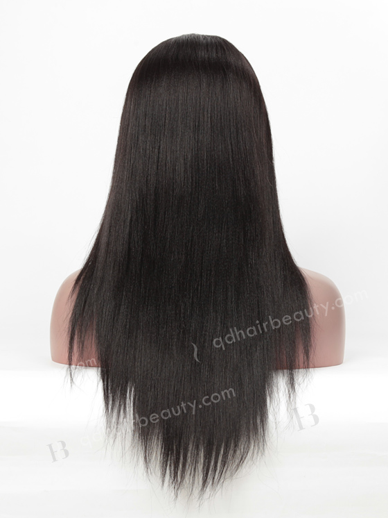 In Stock Indian Remy Hair 16" Yaki Straight #1B Color 360 Lace Wig 360LW-01007
