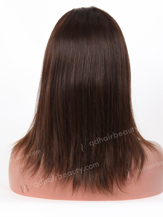 In Stock European Virgin Hair 14" Natural Straight Natural Color Silk Top Glueless Wig GL-08025