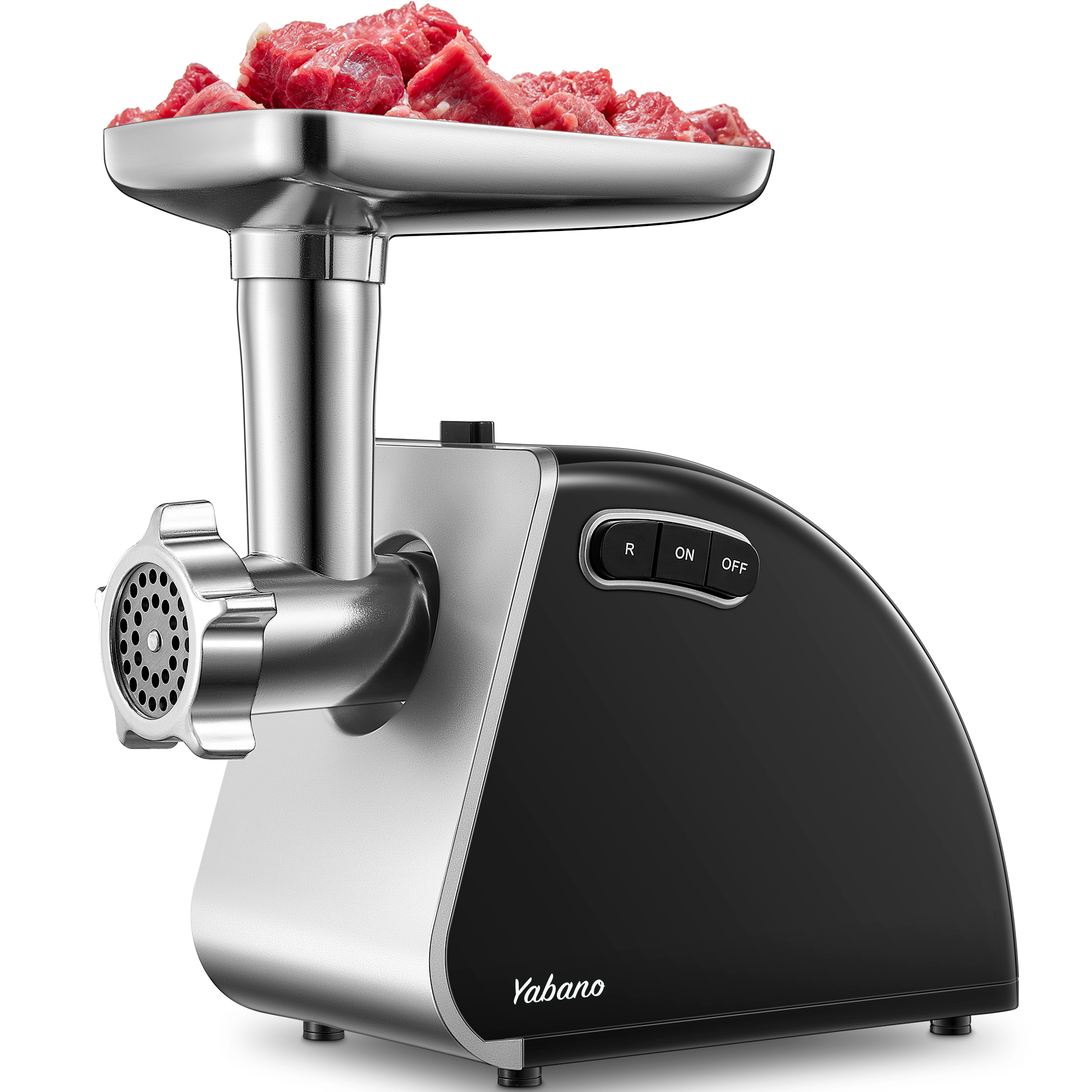 Yabano Electric Meat Grinder 3 IN 1, 1300W Stainless Steel Meat Grinder & Sausage Filler Cutting Plates, Multifunctional Food Processor Meat