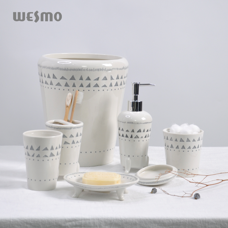 Luxury Ceramic bathroom set soap dish tumbler home accessories