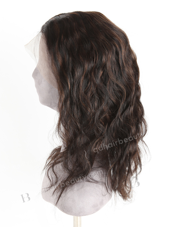 In Stock Indian Remy Hair 14" Body Wave 1b/4# Highlights Color Full Lace Wig FLW-01897