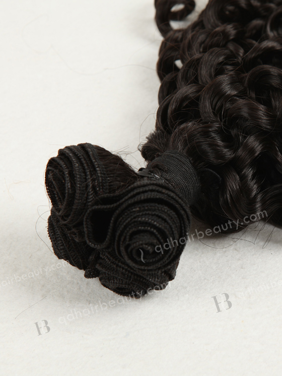 Double Draw 14" Spring Curl Natural Color Peruvian Virgin Hair Weaving WR-MW-006