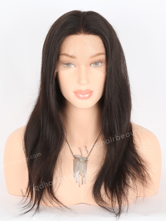 In Stock Brazilian Virgin Hair 16" Straight Natural Color Full Lace Wig FLW-04023