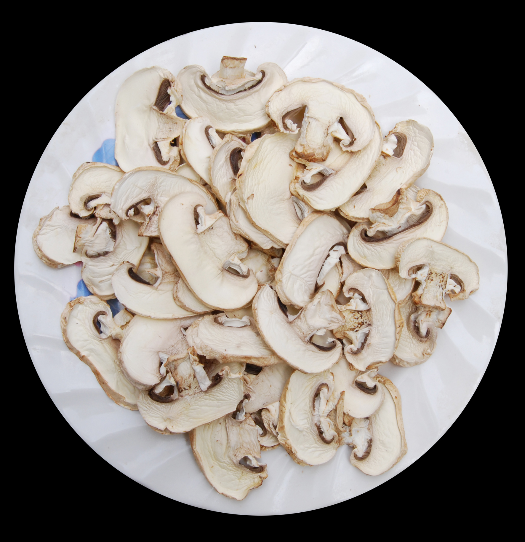 Dehydrated champignon mushroom slices