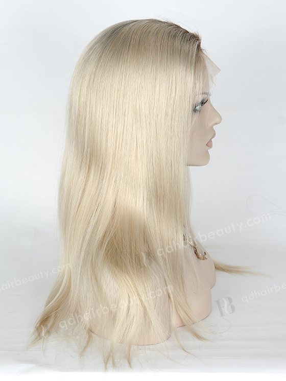 In Stock European Virgin Hair 16" Straight T9#/White Color Silk Top Full Lace Wig STW-828