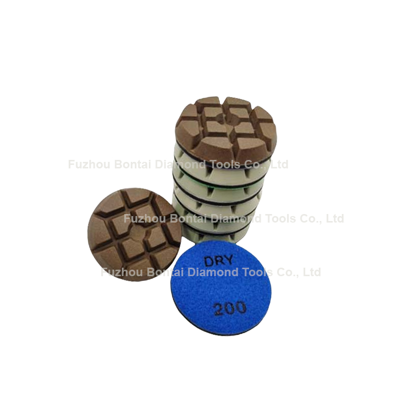 Super aggressive 3 inch dry use resin polishing pads with 12mm thickness