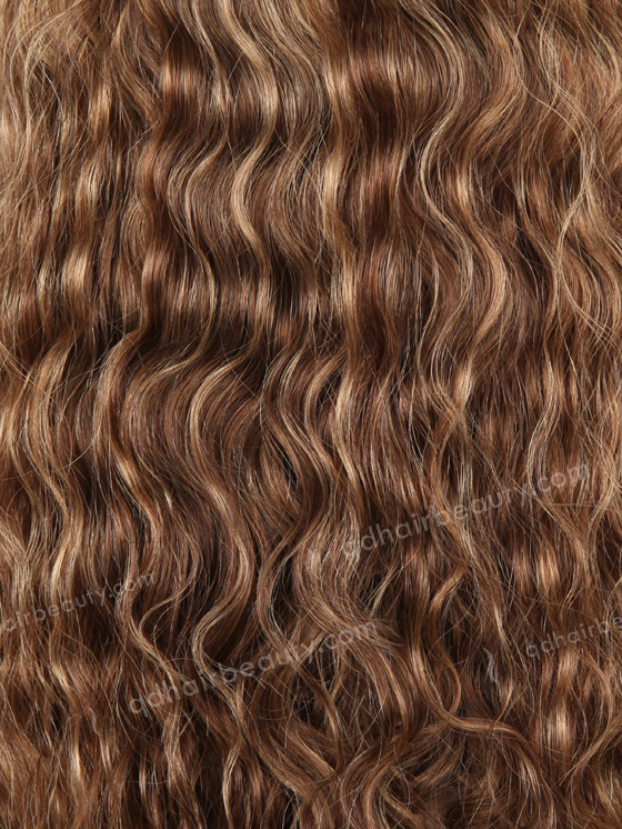 In Stock Brazilian Virgin Hair 20" Natural Curly 3/9# Evenly Blended with 16# Highlights Silk Top Glueless Wig GL-04023