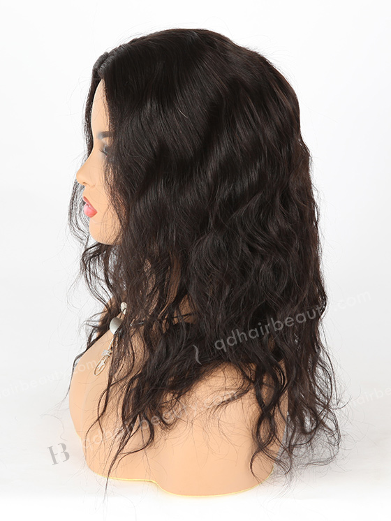 In Stock Brazilian Virgin Hair 14" Natural Wave Natural Color Silk Top Glueless Wig GL-04070