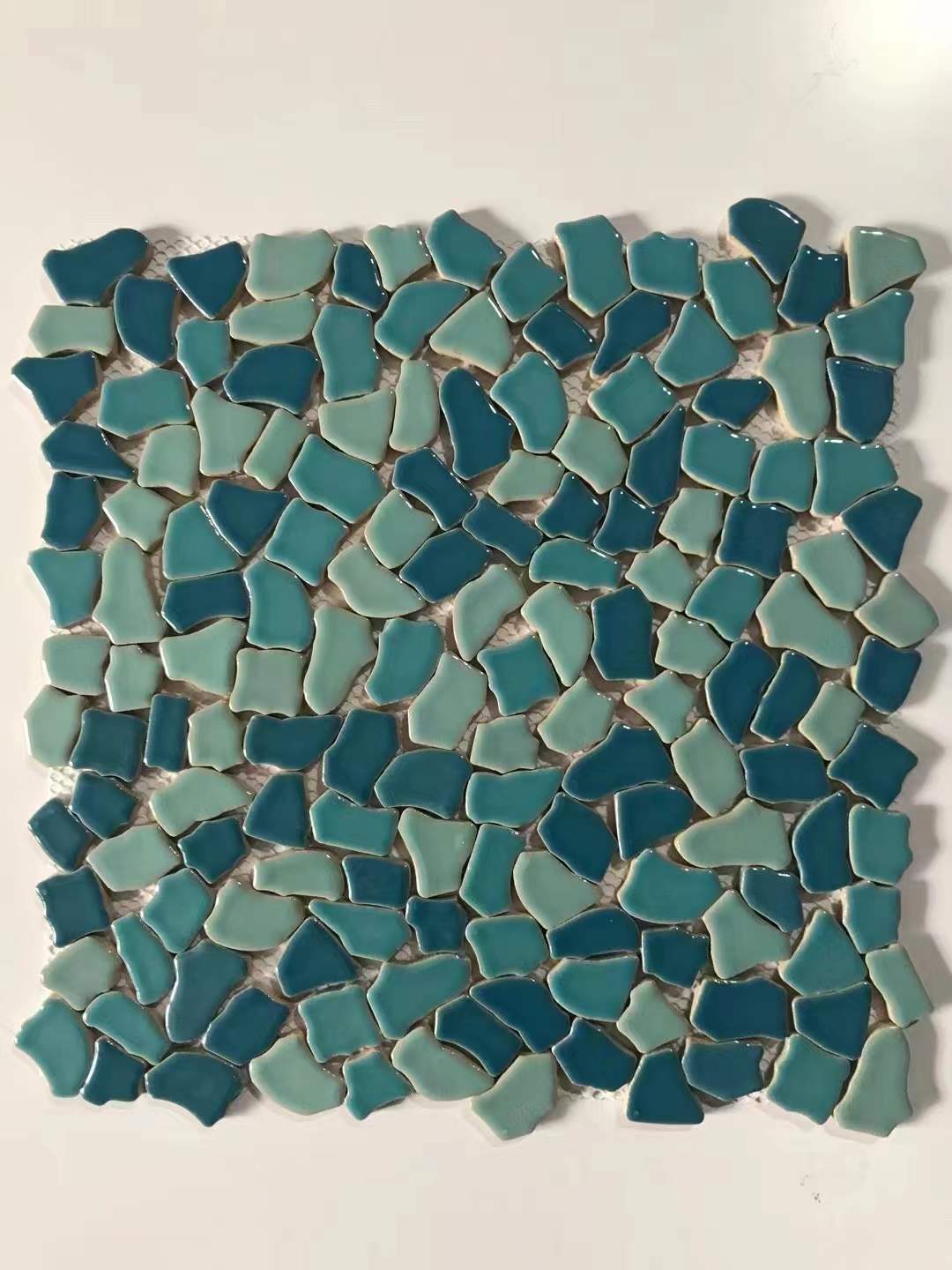 Blue and Green Pebble Tile