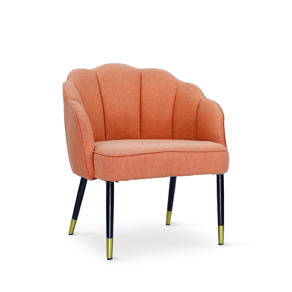 Linen Sofa Chair with Matt Black Powder Coated 