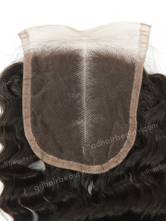 Pre-plucked Hair Line Center Part 14''Indian Virgin Natural Color Curl As Pictures Top Closures WR-LC-011