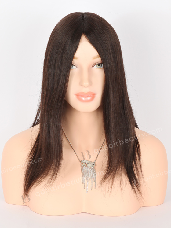 In Stock Indian Remy Hair 14" Light yaki Natural Color Glueless Silk Top Wig GL-01038