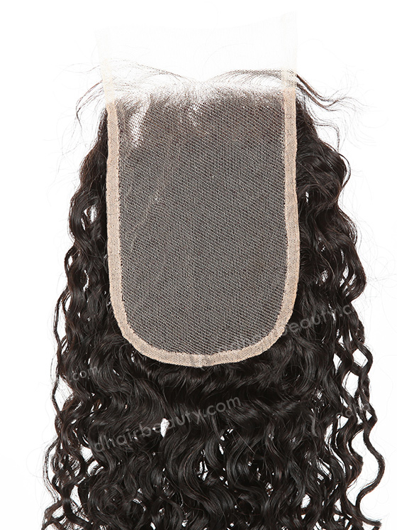 In Stock Indian Remy Hair 22" Loose Pixie Curl Natural Color Top Closure STC-393