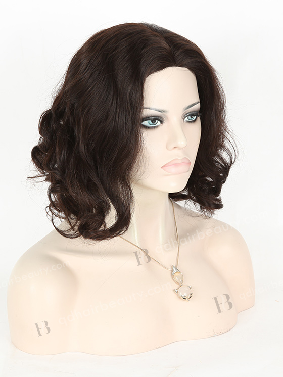 In Stock Malaysian Virgin Hair 14" Big Curl Natural Color Silk Top Glueless Wig GL-03041