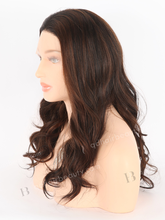In Stock European Virgin Hair 16" All One Length Beach Wave 3/1# Highlights, Roots 1# Color Grandeur Wig GRD-08008