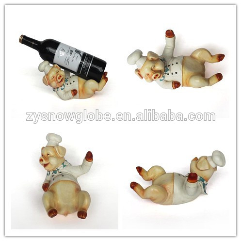 Black dragon custom funny animal wine bottle holders small pig wine bottle holders