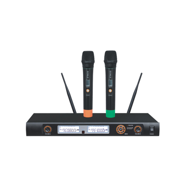 OBT-8280 Professional Audio 2 Channel UHF Wireless Microphone Speaker System