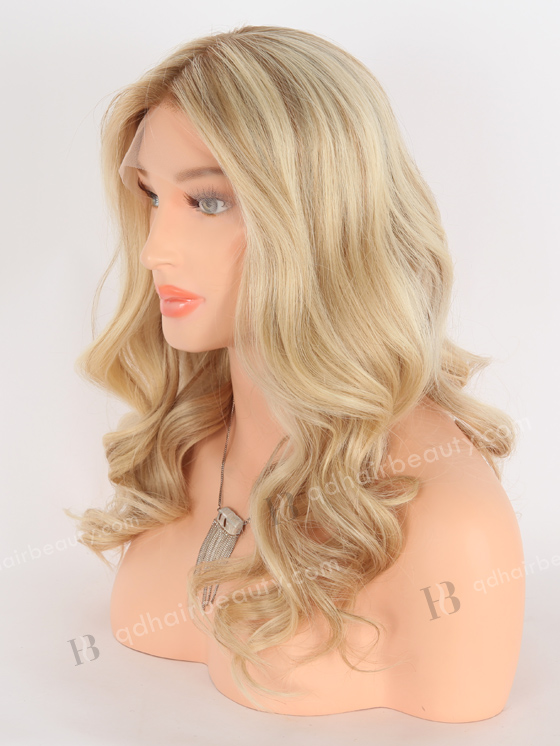 In Stock European Virgin Hair 18" Loose Curls T8/60# with 8# Highlights Color RENE Lace Front Wig RLF-08006