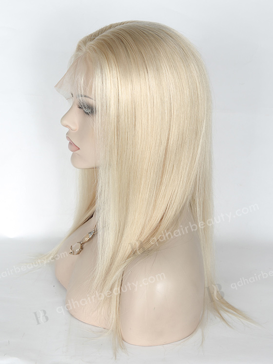 In Stock European Virgin Hair 14" Straight White Color Silk Top Full Lace Wig STW-824