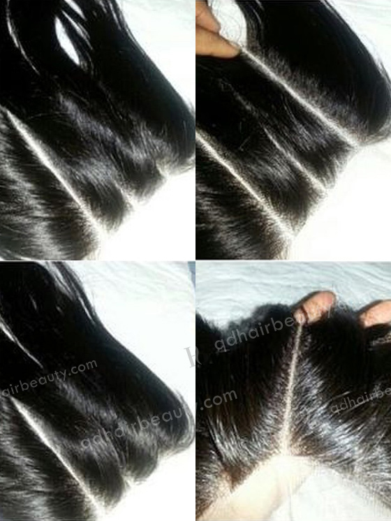 Popular hot selling 14" Virgin Brazilian hair Natural Wavy 3 part Lace Closure WR-LC-008