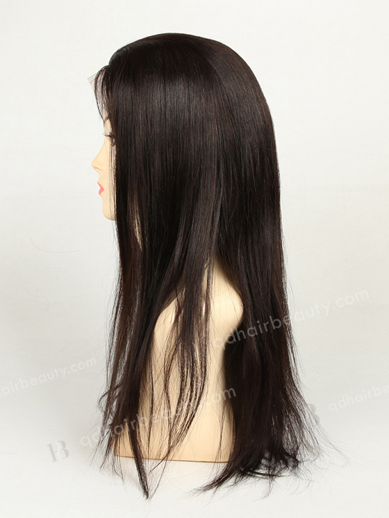 In Stock Chinese Virgin Hair 18" Natural Straight Color #2 Silk Top Full Lace Wig STW-703
