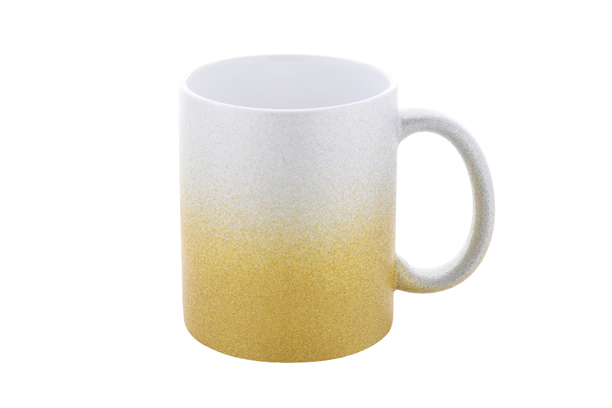 11 oz. Silver & Gold Glitter Mug