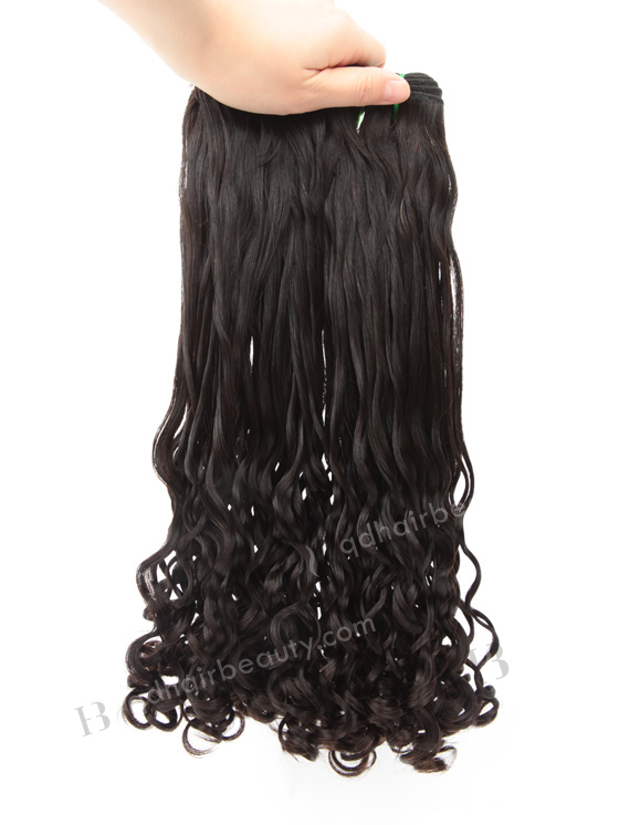 100% Double Drawn 18'' 5a Peruvian Virgin Half Bouncy Curl Natural Color Hair Wefts WR-MW-164