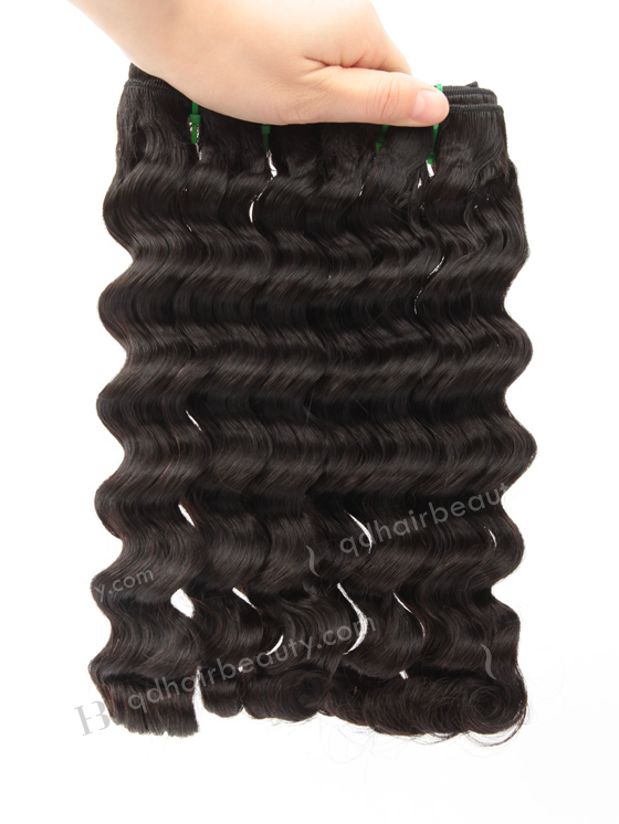 Hot Selling Double Drawn 14'' 7a Peruvian Virgin Deep Body Wave Natural Color Hair Wefts WR-MW-167