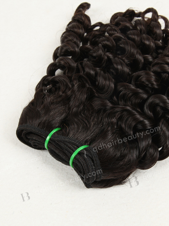 Double Draw 12" Spring Curl Natural Color Brazilian Virgin Hair Weave WR-MW-005