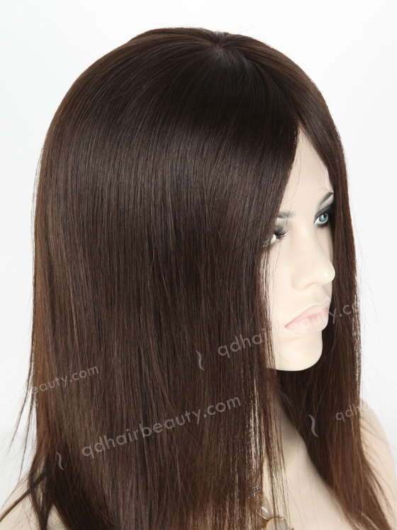 In Stock European Virgin Hair 14" Natural Straight Natural Color Lace Front Silk Top Glueless Wig GLL-08026