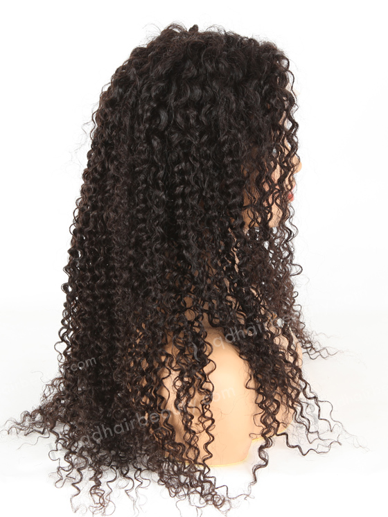 In Stock Brazilian Virgin Hair 24" Tight Curly Natural Color Lace Closure Wig CW-04004