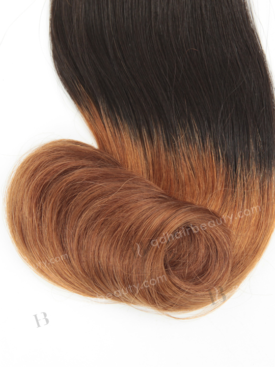 In Stock 7A Peruvian Virgin Hair 14" Double Draw Straight With Roll Curl Tip T-Natural Color/10# Machine Weft SM-6107