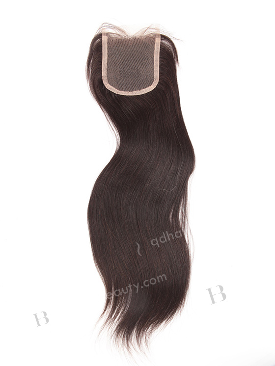 In Stock Indian Remy Hair 16" Yaki Straight Natural Color Top Closure STC-53