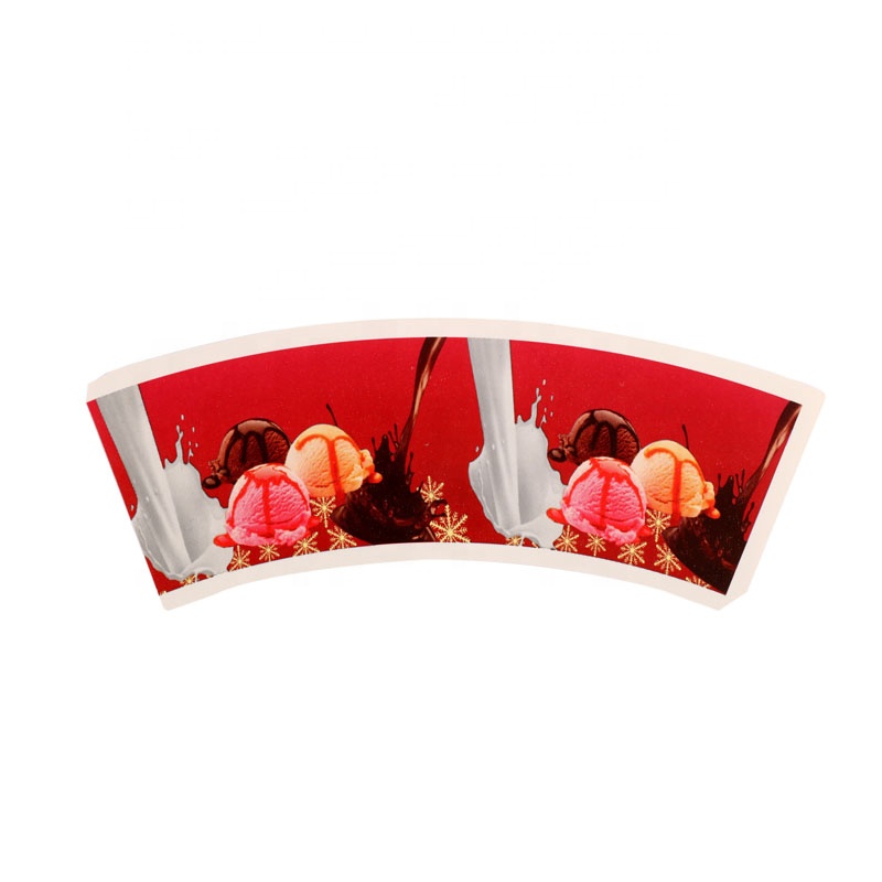  4 oz cup paper fan raw material customized logo prinitng for paper cup fans