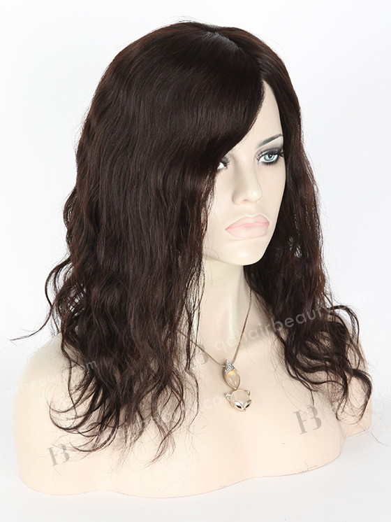 In Stock Brazilian Virgin Hair 14" Natural Wave Natural Color Silk Top Glueless Wig GL-04058