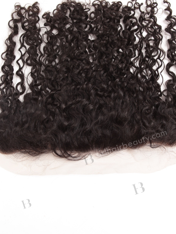 In Stock Indian Remy Hair 16" Tight Curl Natural Color Lace Frontal SKF-080