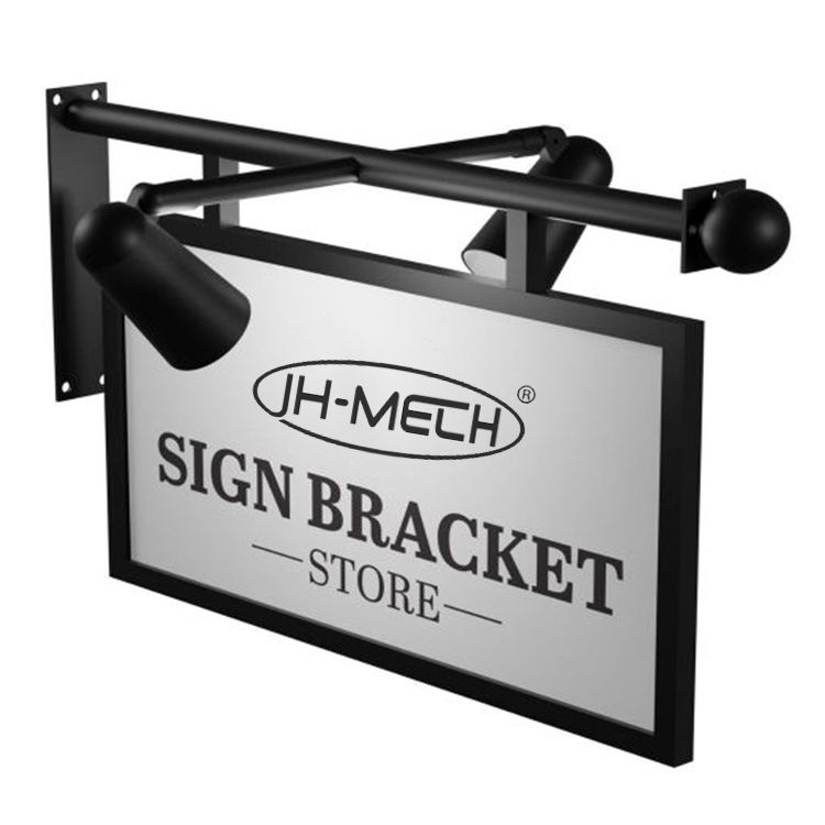 JH-Mech Outdoor Heavy Duty Steel Large Straight Arm Hanging Sign Scroll Brackets