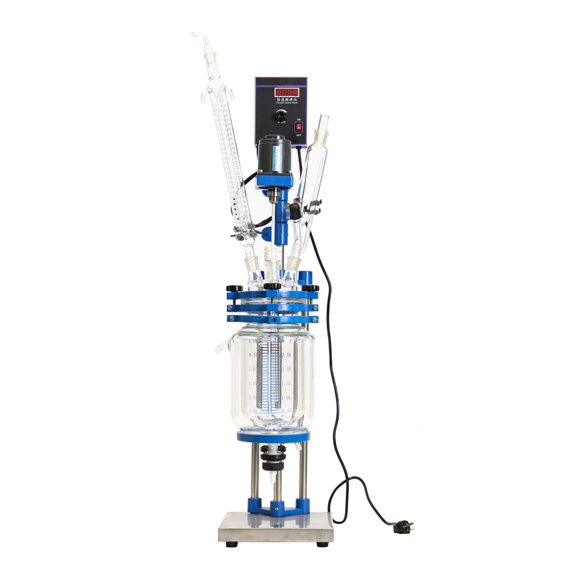 3L lab used jacketed Glass Reactor