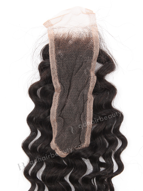 In Stock Indian Remy Hair 14" Deep Curly Natural Color Top Closure STC-412