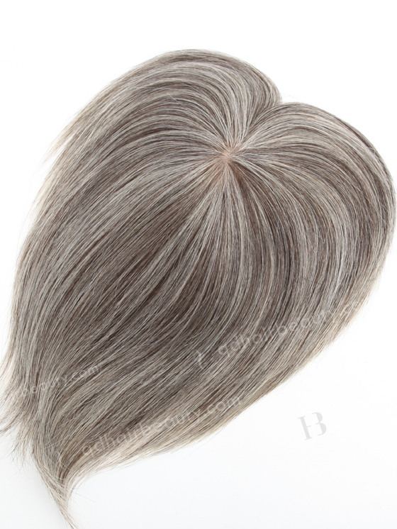 6.5''*5'' Mongolian Virgin Hair 5" Grey Color Straight Silk Top Hair WR-TC-065