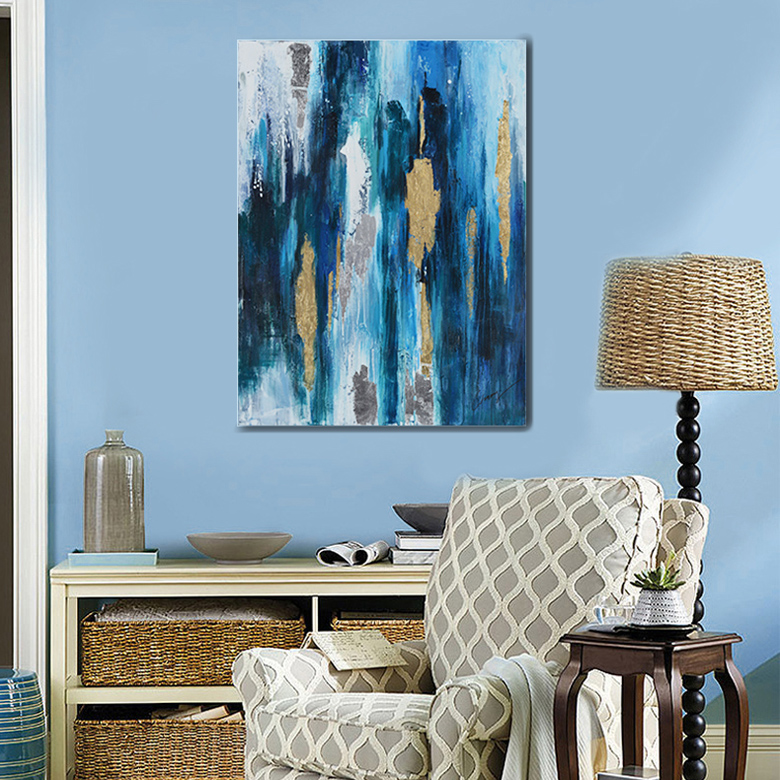 BLUE ABSTRACT CANVAS ART