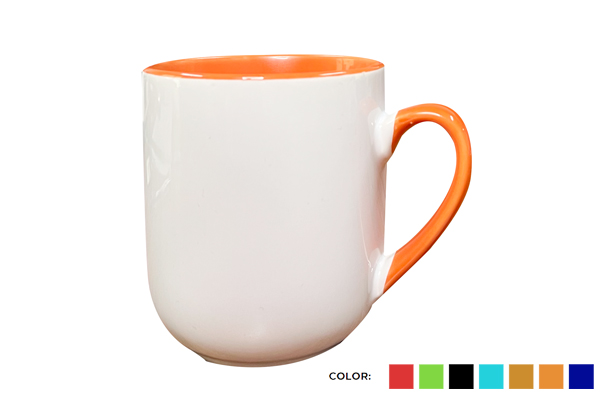 9 oz. Inner/Handle Color Mug w/Tapered Bottom