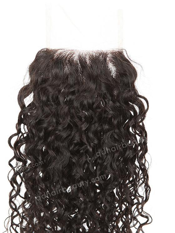 In Stock Indian Remy Hair 14" Loose Pixie Curl Natural Color Top Closure STC-391