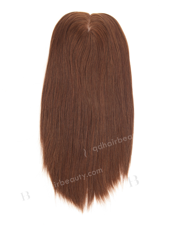 In Stock European Virgin Hair 16" One Length Straight 4# Color 5.5"×5.5" Silk Top Wefted Kosher Topper-006