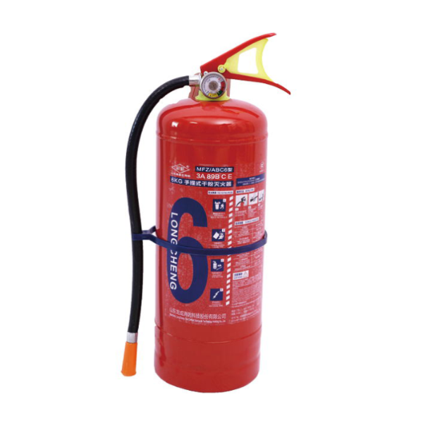 Portable dry powder fire extinguisher