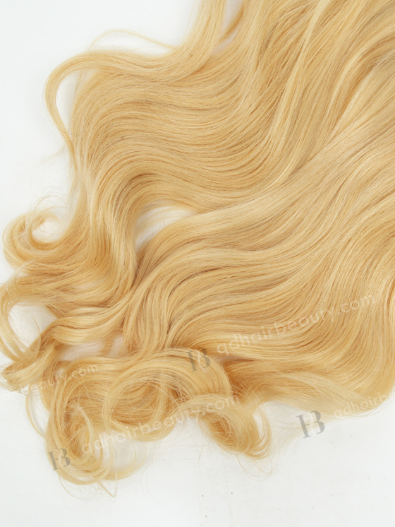In Stock European Virgin Hair 18" Beach Wave 24# with 613# Highlights 7"×7" Silk Top Wefted Topper-074